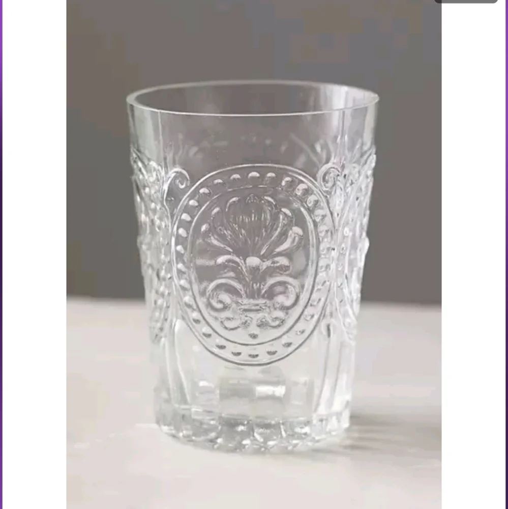 Anthropologie, Fleur-de-lys clear juice glasses- Last one!